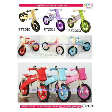 Children's wooden balance bike, colorful cartoon wooden frame, new design 2016